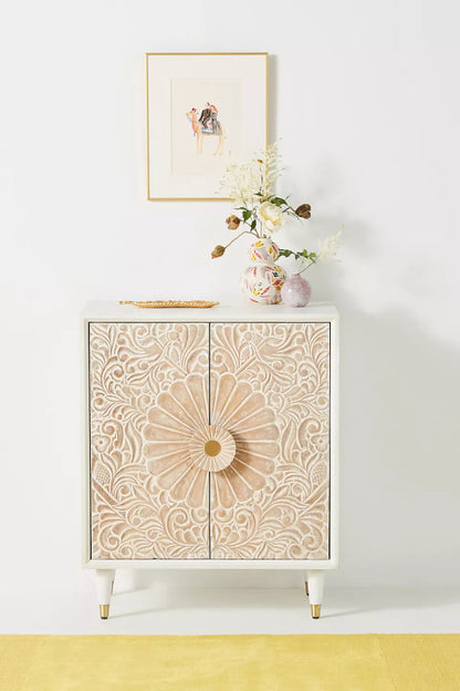 Hand Carved Gulliver Entryway Cabinet | Cabinetry Furniture Cabinet - Bone Inlay Furnitures