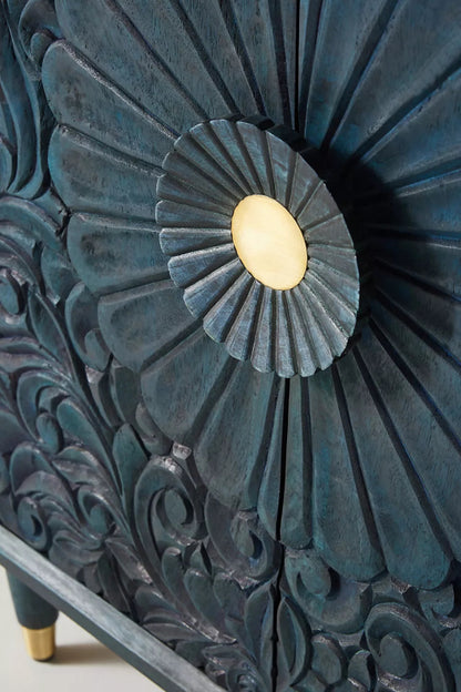 Hand Carved Gulliver Entryway Cabinet | Cabinetry Furniture Cabinet - Bone Inlay Furnitures