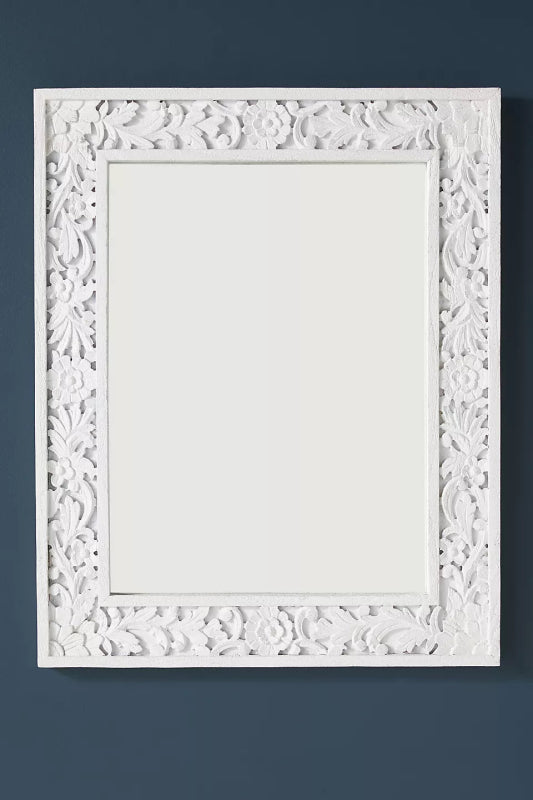 Hand Carved Lombok Mirror Frame | Bathroom Mirror Frame mirror frame - Bone Inlay Furnitures