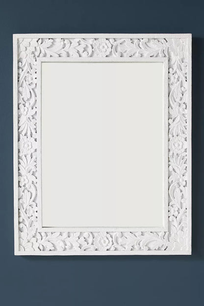 Hand Carved Lombok Mirror Frame | Bathroom Mirror Frame mirror frame - Bone Inlay Furnitures