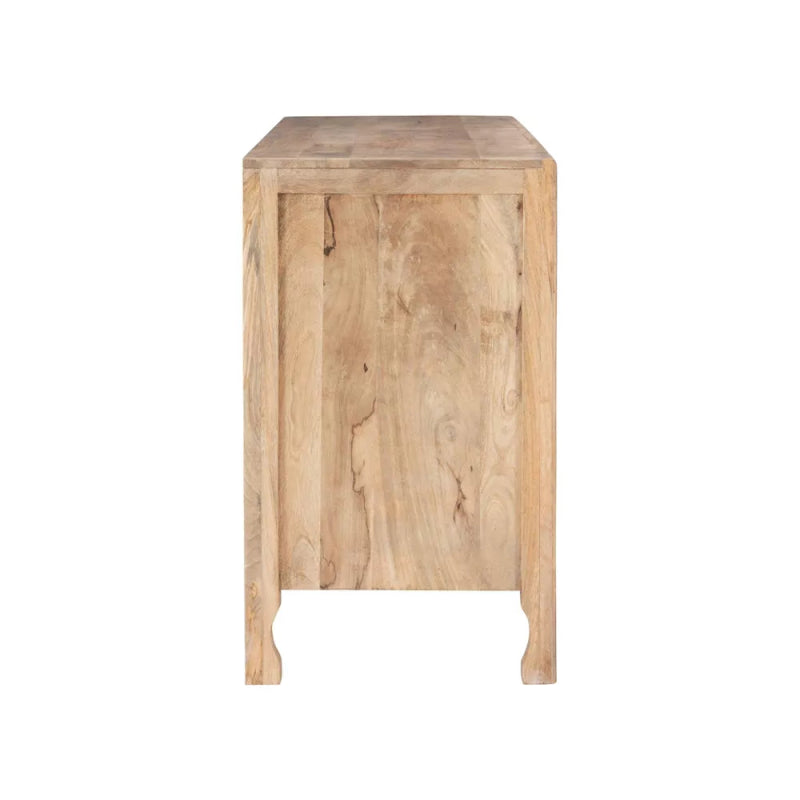 Hand - Carved Mandala - inspired Botanical patterns Media Console | Media Console - Bone Inlay Furnitures