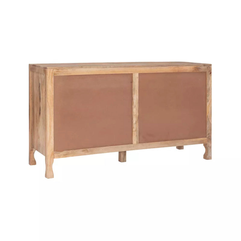 Hand - Carved Mandala - inspired Botanical patterns Media Console | Media Console - Bone Inlay Furnitures