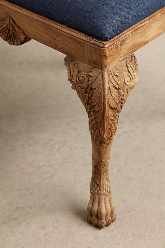 Hand Carved Menagerie Bunny Dining Chair | Wooden Dining Room Decor Dining Chair - Bone Inlay Furnitures