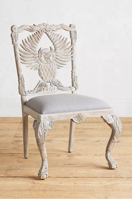 Washed Grey Owl Chair