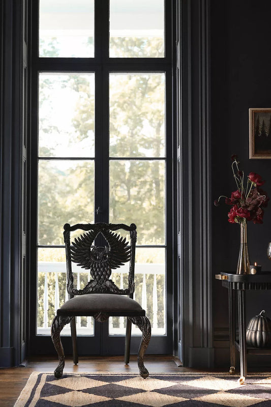 Hand Carved Menagerie Owl Dining Chair Wooden Dining Chair - Bone Inlay Furnitures