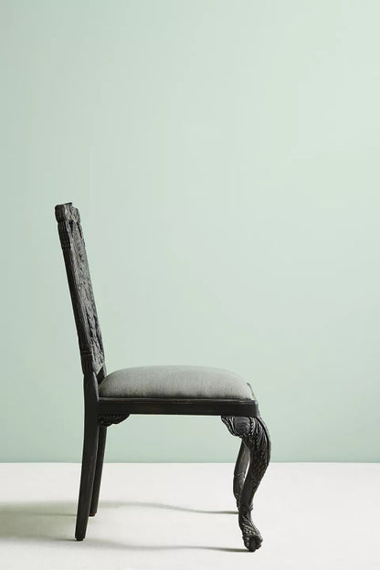 Hand Carved Menagerie Owl Dining Chair Wooden Dining Chair - Bone Inlay Furnitures