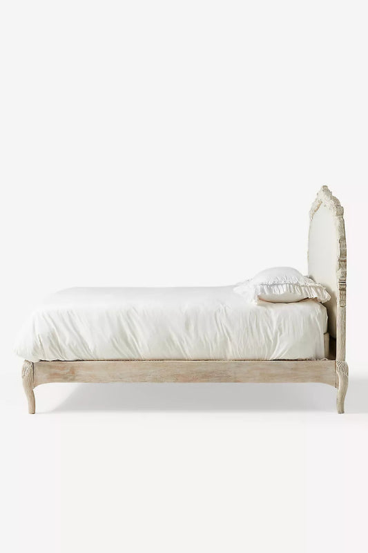 Hand Carved Menagerie Platform Bed | Solid Wooden Bed | Indian Furniture Beds & Bed Frames - Bone Inlay Furnitures