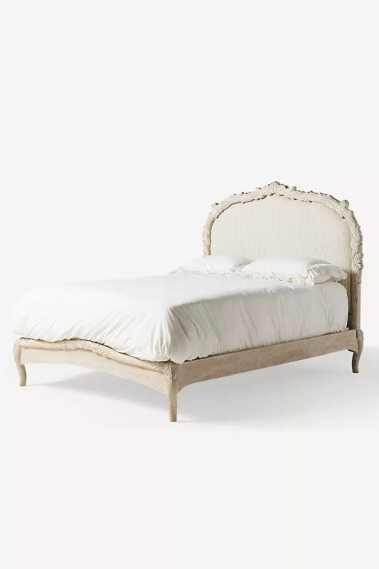 Hand Carved Menagerie Platform Bed | Solid Wooden Bed | Indian Furniture Beds & Bed Frames - Bone Inlay Furnitures