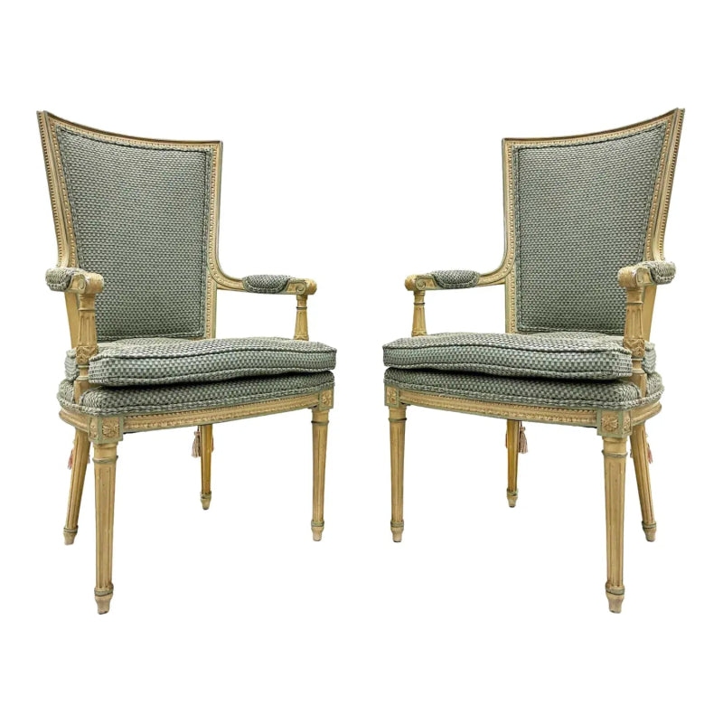 Hand Carved Natural Color Neoclassical Style Armchair Dining Chair - Bone Inlay Furnitures