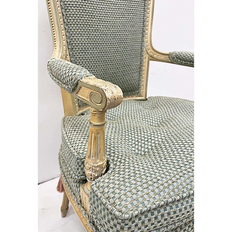 Hand Carved Natural Color Neoclassical Style Armchair Dining Chair - Bone Inlay Furnitures