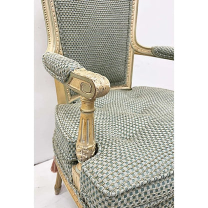 Hand Carved Natural Color Neoclassical Style Armchair Dining Chair - Bone Inlay Furnitures