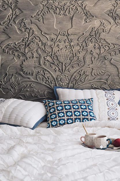 Hand Carved Odelina Bed Indian Design Solid Wooden | Indian Furniture Beds & Bed Frames - Bone Inlay Furnitures