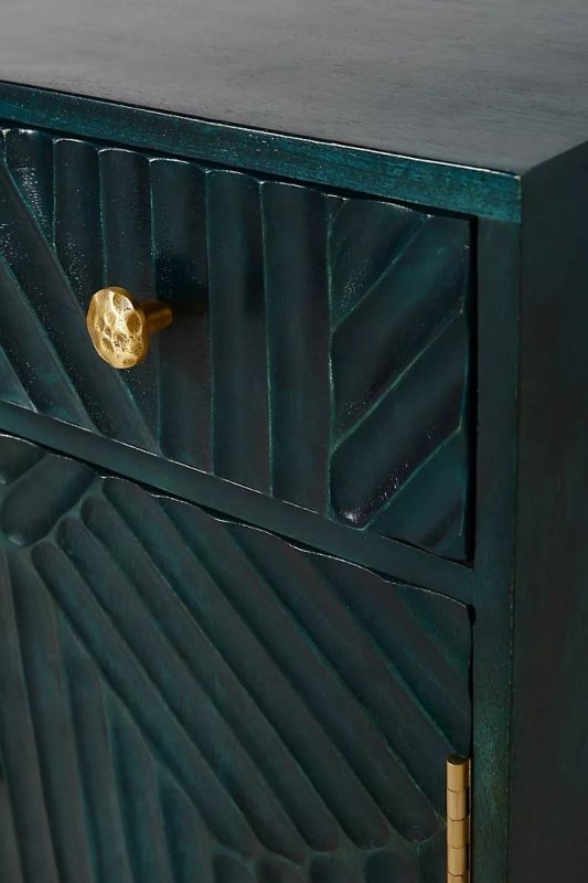 Hand Carved Paje Entryway Cabinet | Wooden Cabinetry Furniture Cabinet - Bone Inlay Furnitures