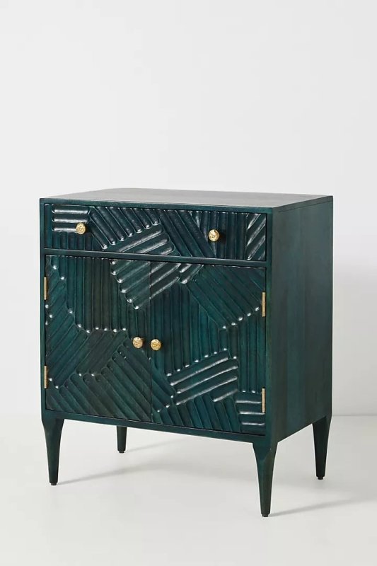 Hand Carved Paje Entryway Cabinet | Wooden Cabinetry Furniture Cabinet - Bone Inlay Furnitures