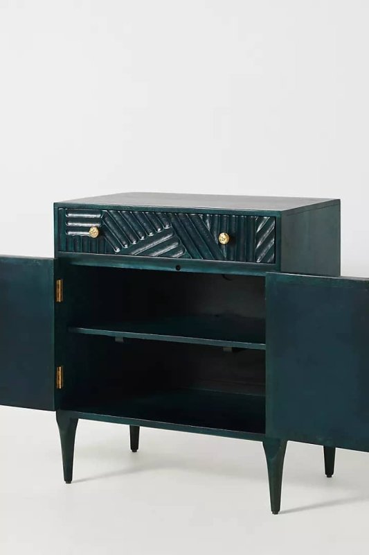 Hand Carved Paje Entryway Cabinet | Wooden Cabinetry Furniture Cabinet - Bone Inlay Furnitures