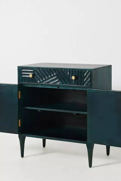 Hand Carved Paje Entryway Cabinet | Wooden Cabinetry Furniture Cabinet - Bone Inlay Furnitures