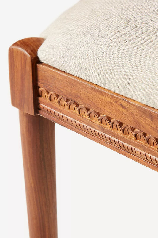 Hand Carved Peacock Design Dining Chair | Indian Wooden Chair Dining Chair - Bone Inlay Furnitures