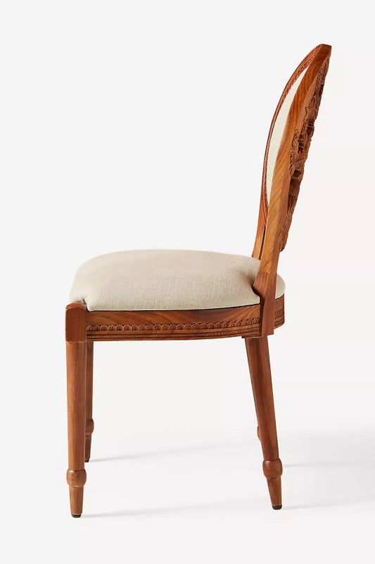 Hand Carved Peacock Design Dining Chair | Indian Wooden Chair Dining Chair - Bone Inlay Furnitures