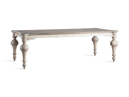 Hand Carved Rectangle Dining Table | Indian White Dining Table Dining Table - Bone Inlay Furnitures