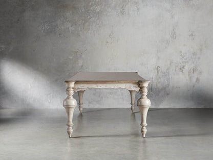 Hand Carved Rectangle Dining Table | Indian White Dining Table Dining Table - Bone Inlay Furnitures