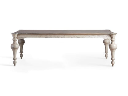 Hand Carved Rectangle Dining Table | Indian White Dining Table Dining Table - Bone Inlay Furnitures