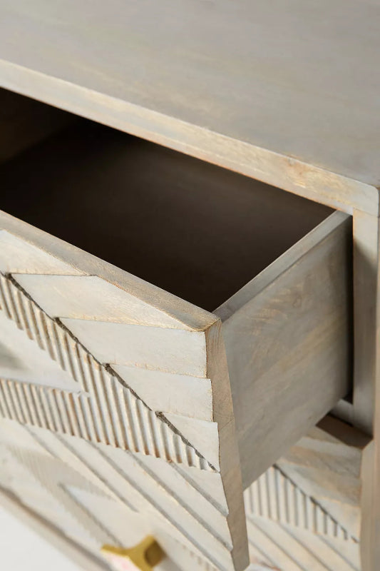 Hand Carved Samuel Six - Drawer Dresser | Large Storage Furniture Chest of Drawers - Bone Inlay Furnitures