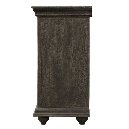 Artisanal Hand-Carved Floral Wooden Sideboard