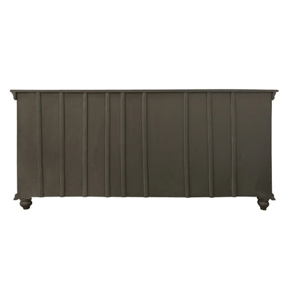 Artisanal Hand-Carved Floral Wooden Sideboard