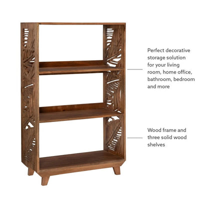Hand Carved Solid Wood Standard Bookcase | Wooden Bookshelf Furniture Bookshelf - Bone Inlay Furnitures