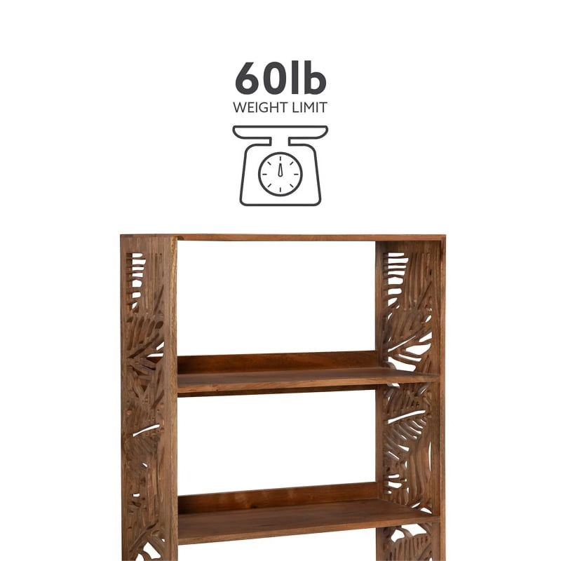 Hand Carved Solid Wood Standard Bookcase | Wooden Bookshelf Furniture Bookshelf - Bone Inlay Furnitures