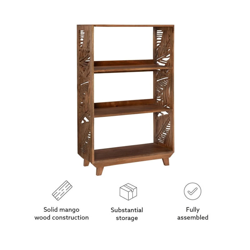 Hand Carved Solid Wood Standard Bookcase | Wooden Bookshelf Furniture Bookshelf - Bone Inlay Furnitures