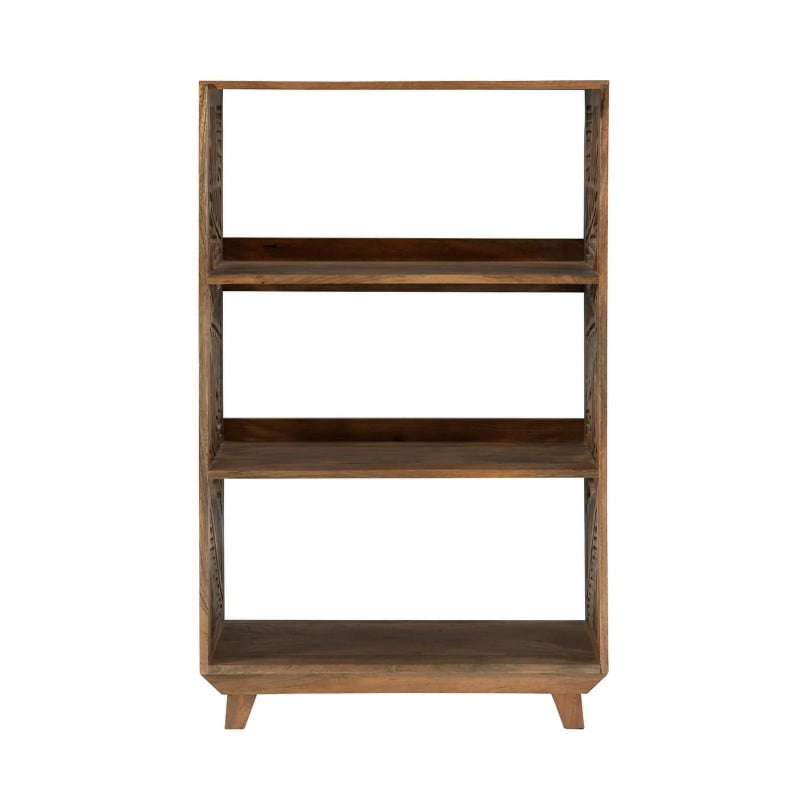 Hand Carved Solid Wood Standard Bookcase | Wooden Bookshelf Furniture Bookshelf - Bone Inlay Furnitures