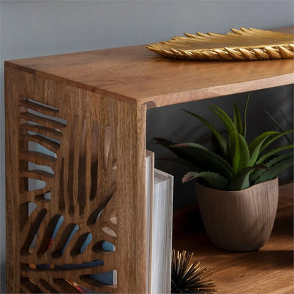 Hand Carved Solid Wood Standard Bookcase | Wooden Bookshelf Furniture Bookshelf - Bone Inlay Furnitures