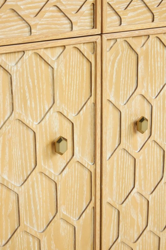 Hand Carved Textured Trellis Entryway Cabinet | Wooden Cabinetry Furniture Cabinet - Bone Inlay Furnitures