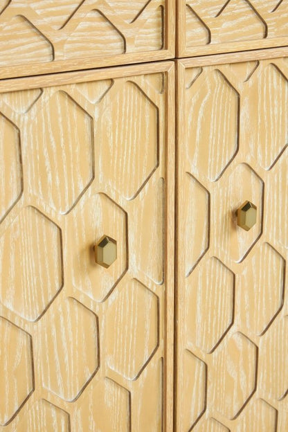 Hand Carved Textured Trellis Entryway Cabinet | Wooden Cabinetry Furniture Cabinet - Bone Inlay Furnitures