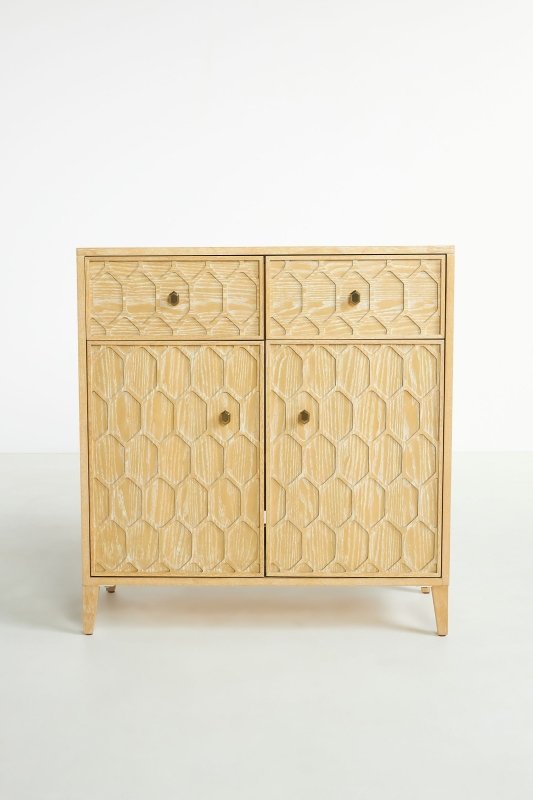 Hand Carved Textured Trellis Entryway Cabinet | Wooden Cabinetry Furniture Cabinet - Bone Inlay Furnitures