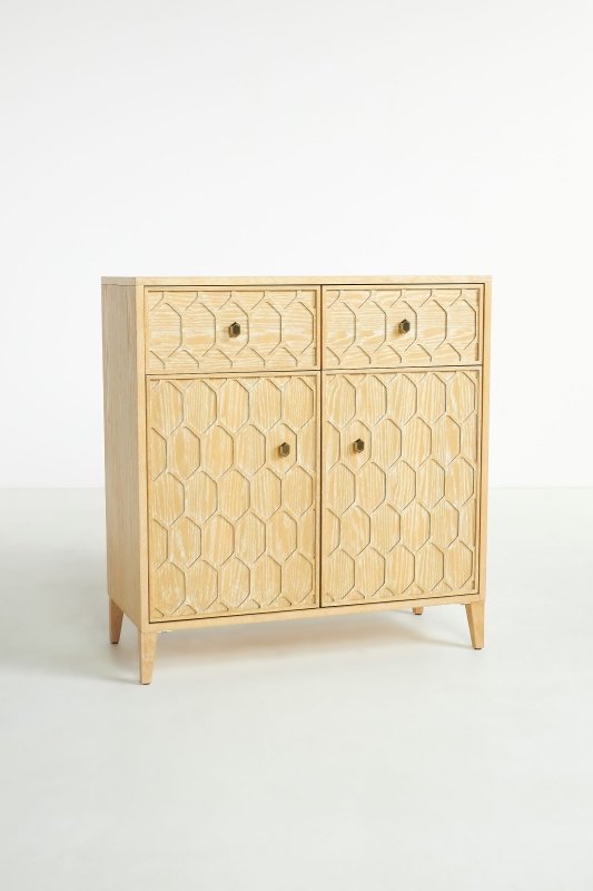 Hand Carved Textured Trellis Entryway Cabinet | Wooden Cabinetry Furniture Cabinet - Bone Inlay Furnitures