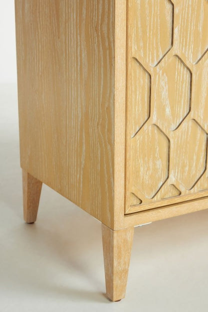 Hand Carved Textured Trellis Entryway Cabinet | Wooden Cabinetry Furniture Cabinet - Bone Inlay Furnitures
