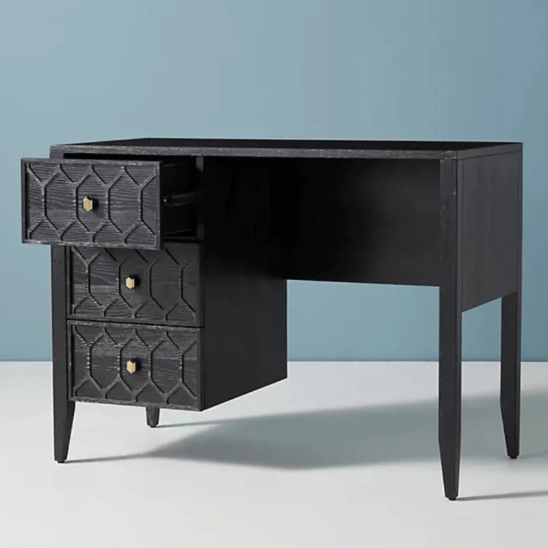 Hand Carved Textured Trellis Work Desk | Wooden Laptop desk Desk - Bone Inlay Furnitures