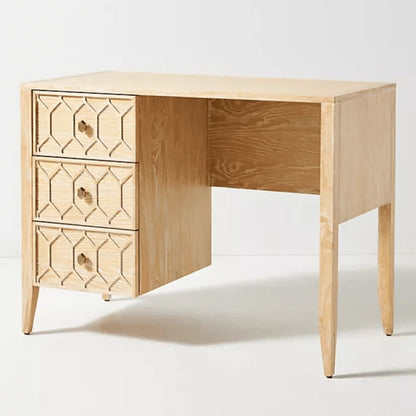 Hand Carved Textured Trellis Work Desk | Wooden Laptop desk Desk - Bone Inlay Furnitures