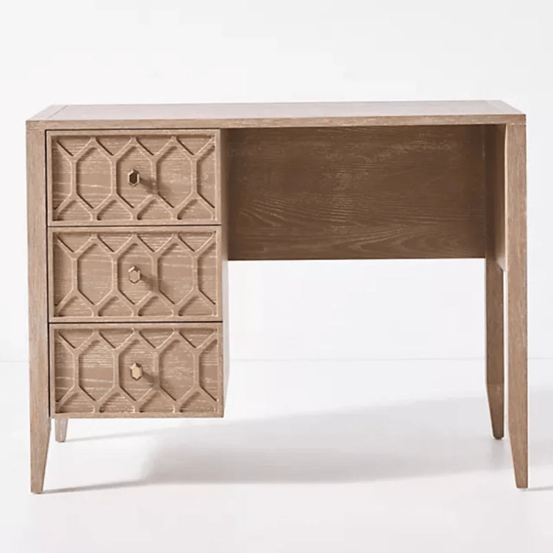 Hand Carved Textured Trellis Work Desk | Wooden Laptop desk Desk - Bone Inlay Furnitures