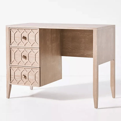 Hand Carved Textured Trellis Work Desk | Wooden Laptop desk Desk - Bone Inlay Furnitures