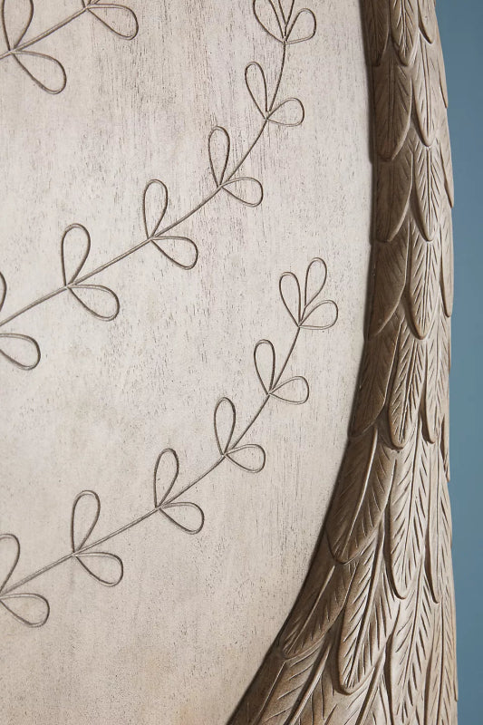 Hand - Carved White Armoire – Solid Wood, Minimalist Design Armoire - Bone Inlay Furnitures