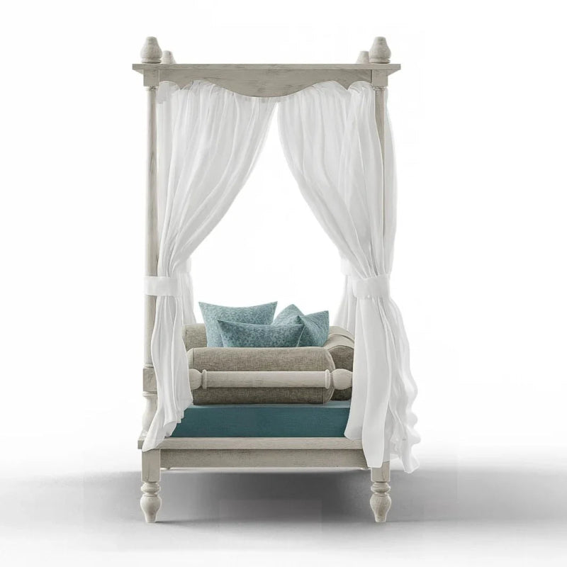 Hand Carved Wooden Canopy Daybeds Daybed - Bone Inlay Furnitures