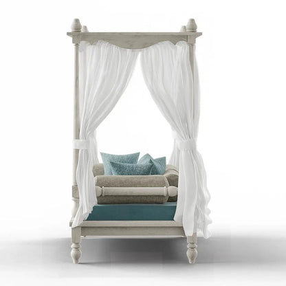 Hand Carved Wooden Canopy Daybeds Daybed - Bone Inlay Furnitures