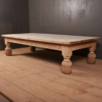 Hand Carved Wooden Coffee Table Coffee Table - Bone Inlay Furnitures