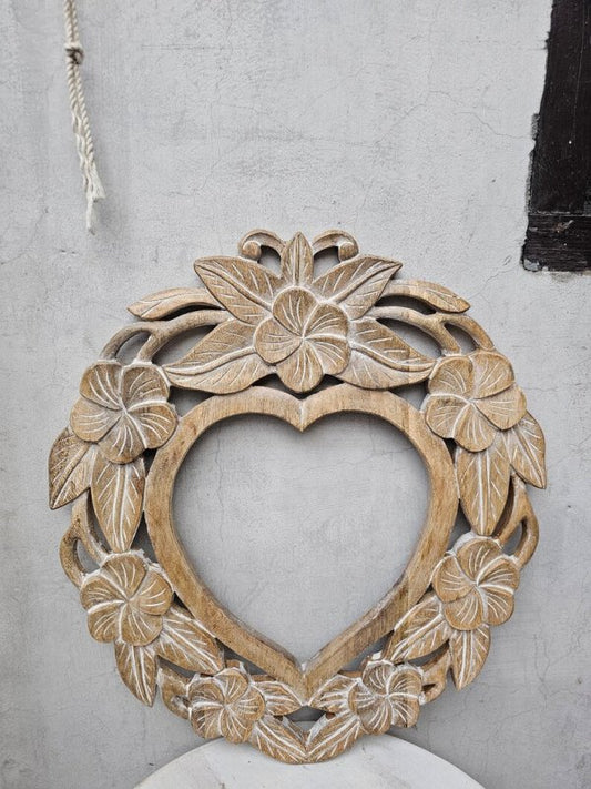 Hand Carved Wooden Mirror Frame Solid Wood Natural Color mirror frame - Bone Inlay Furnitures