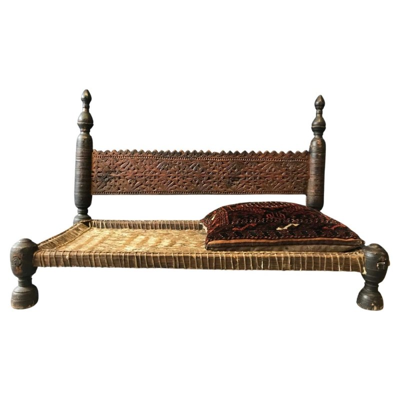 Hand Carved Wooden Vintage Sofa Bench bench - Bone Inlay Furnitures