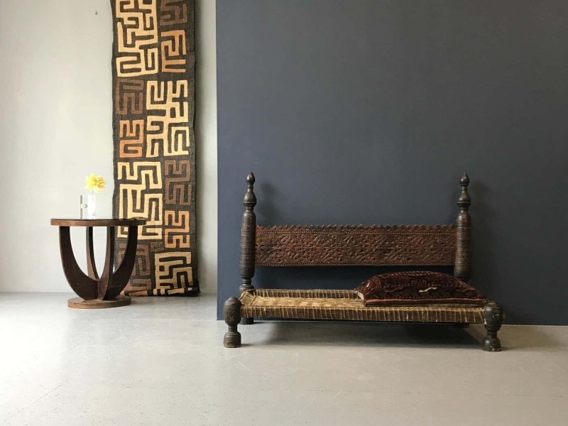 Hand Carved Wooden Vintage Sofa Bench bench - Bone Inlay Furnitures