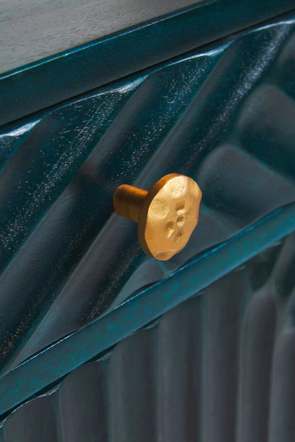 Hand Carved Work Desk in Indigo Color | Wooden Laptop Desk work desk - Bone Inlay Furnitures